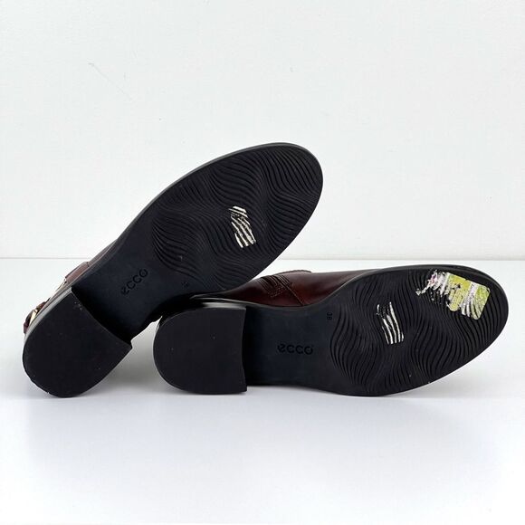 Ecco Brown Leather Ankle Boots with Buckle - Picture 10 of 10